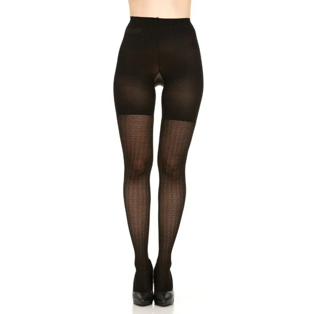 Spanx Love Your Assets Sara Blakely Black Shaping Tights textured Size 3, 4 & 5